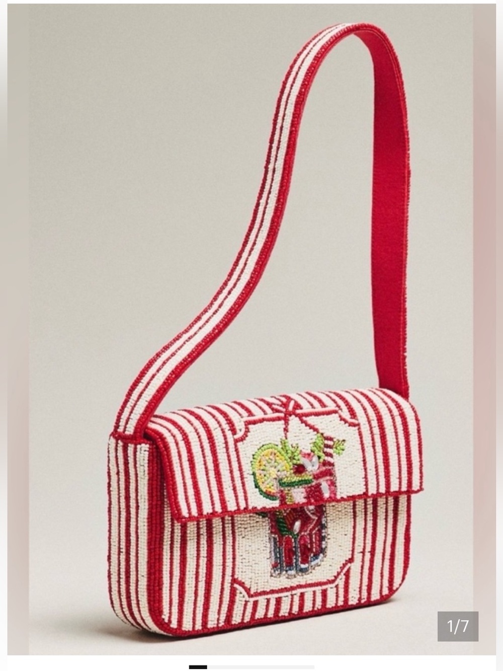 Anthropologie Fiona beaded bag: food and drink edition summer cocktail NWT